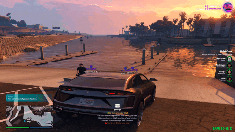 Driver - Spawn the getaway boat